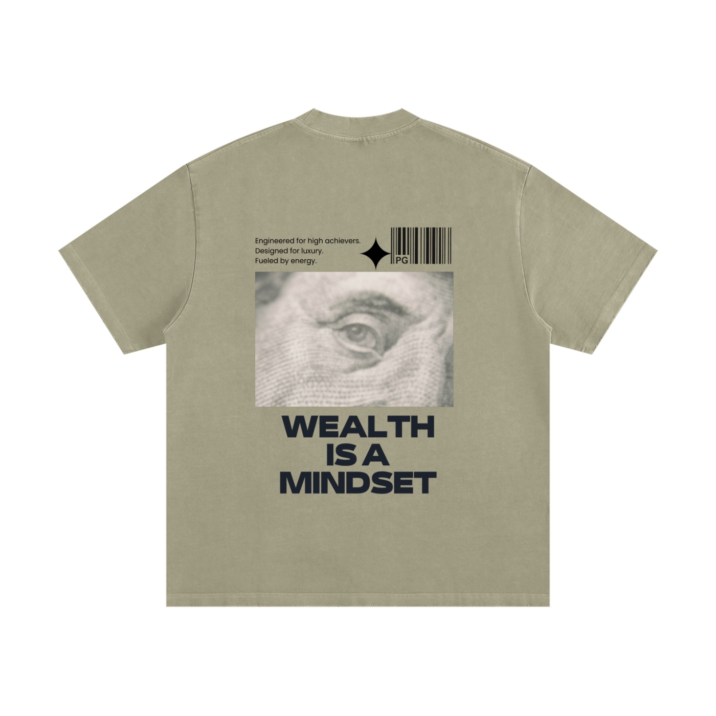PLATINUM WEALTH Heavyweight Vintage Washed Frayed T-Shirt